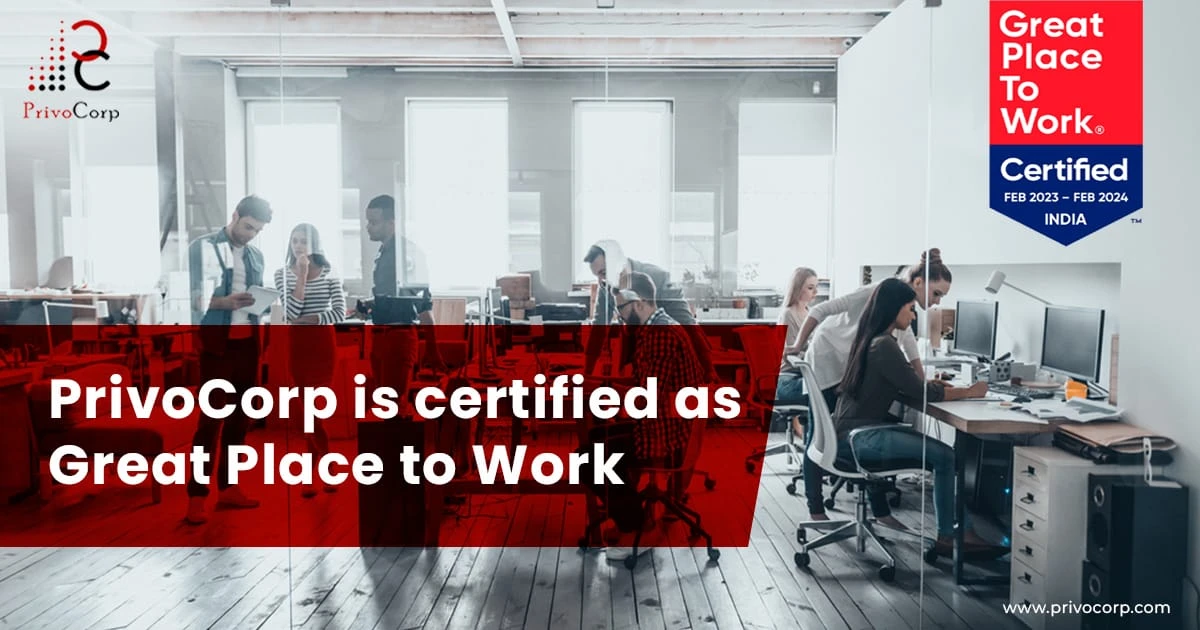 PrivoCorp is certified as a ‘Great Place to Work’